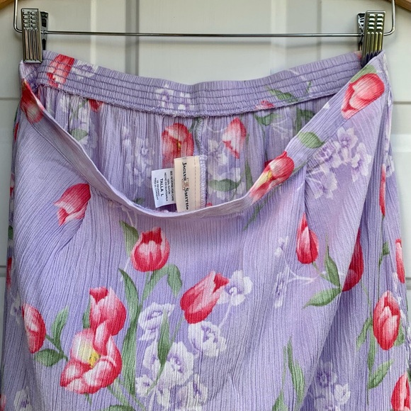 Lavender Floral Midi Skirt - Picture 3 of 8
